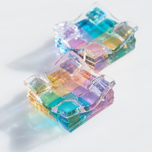 Happy Glass Caprice 【Rainbow】【Special】大きな幸せガラス(しあわせ【特大】【幸】)ペーパーウェイト【受注制作】