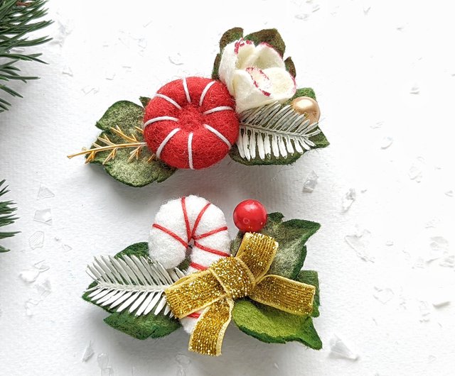 クリスマス ベビー クリップ キャンディー杖バレッタ クリスマス