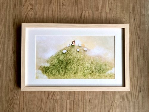 画作 - 到着しました  フレーム付き - ショップ mantingillustration