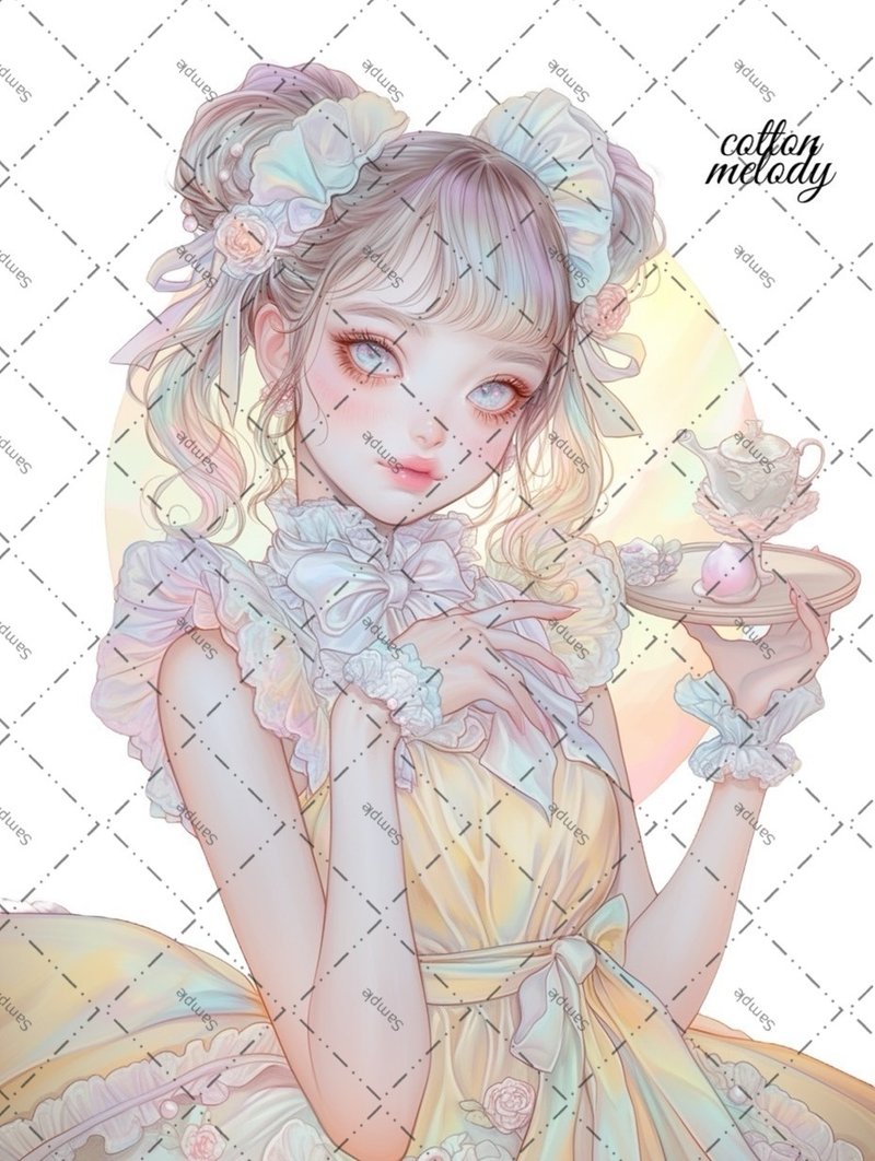 original sticker no.1907 人物ステッカー オリジナルステッカー オリジナル人物ステッカー 装飾ステッカー cotton melody - 貼紙 - 紙 