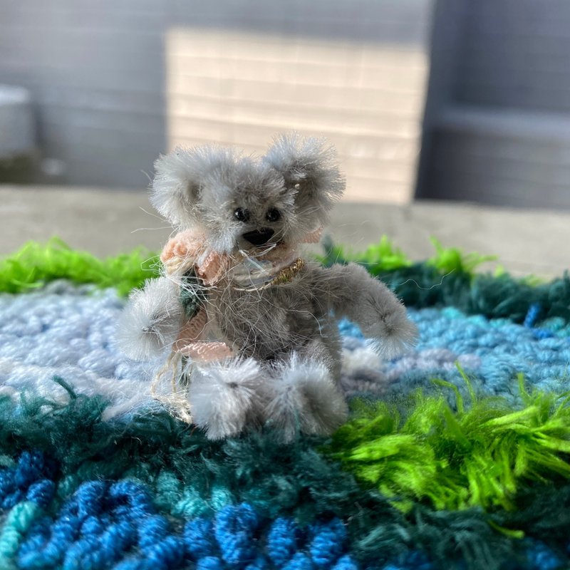 小灰熊5cm-毛根扭扭棒手作/髒萌流浪動物園/モールアート - 木工/竹藝/紙雕 - 木頭 灰色