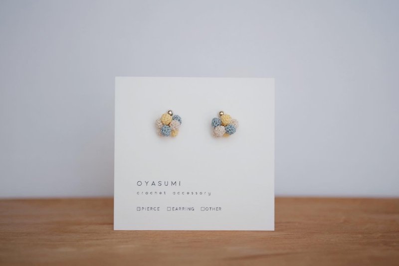 awa-tsubu #1 - 耳環/耳夾/耳骨夾 - 繡線 