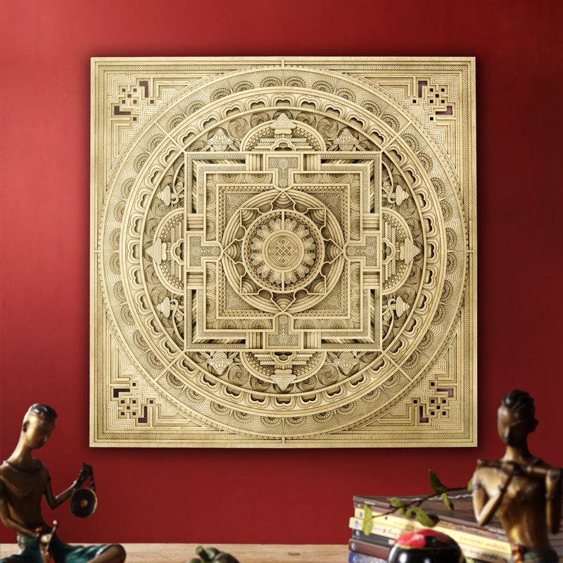 STEREOWOOD Mandala01  Multi-Layer Wooden Wall Art, Stereoscopic 3D Decor - โปสเตอร์ - ไม้ 