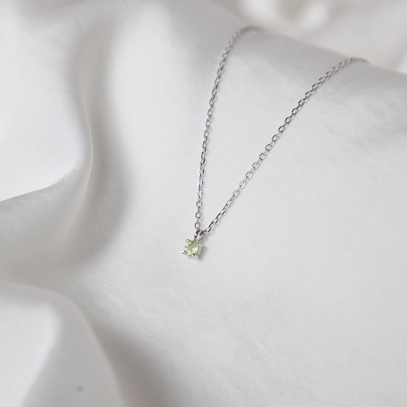 Stone single diamond necklace bracelet | birthstone birthstone for August series _ | sterling silver. birthday present - สร้อยคอ - เงินแท้ 