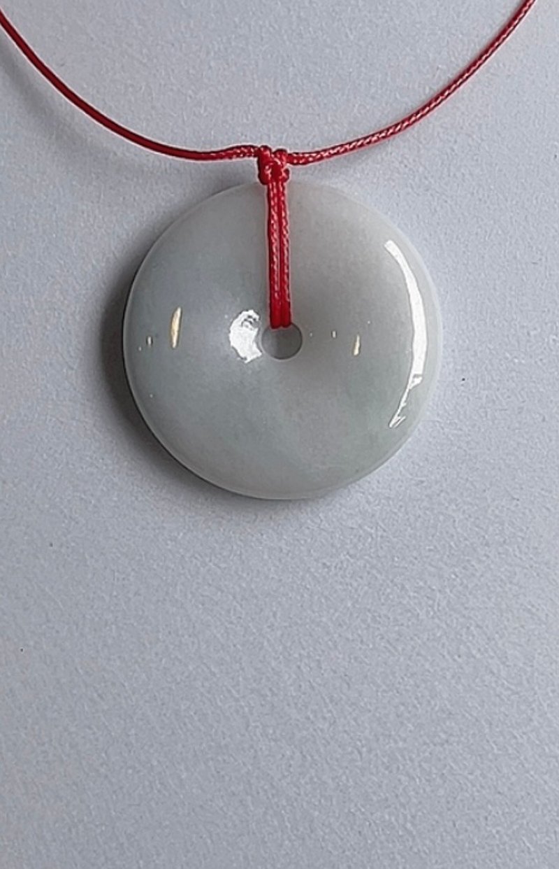 【Blessings II Peace】Large Peace Buckle Necklace II Burmese Jade Necklace | Unenhanced Grade A Jade Necklace - Necklaces - Jade 