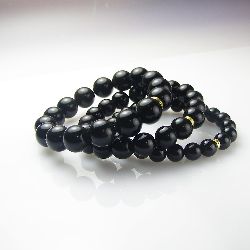 High Quality Obsidian & Black Onyx Mix and Match Fashion Body Bracelet Bead Chain - Bracelets - Crystal Black