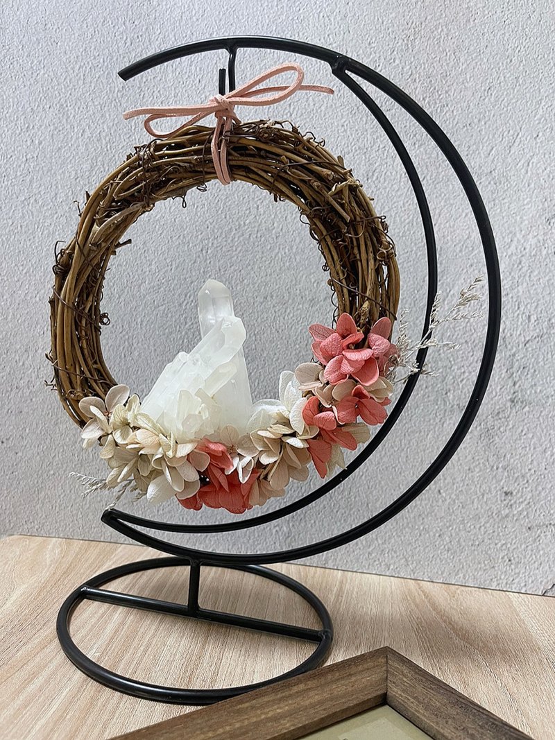 現貨 | 月亮系列白晶簇花藤圈 | 水晶 | 居家擺飾 - 擺飾/家飾品 - 水晶 粉紅色