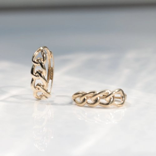 CHARIS GRACE 14K 金粗鍊造型耳扣耳環(內徑11.5mm)