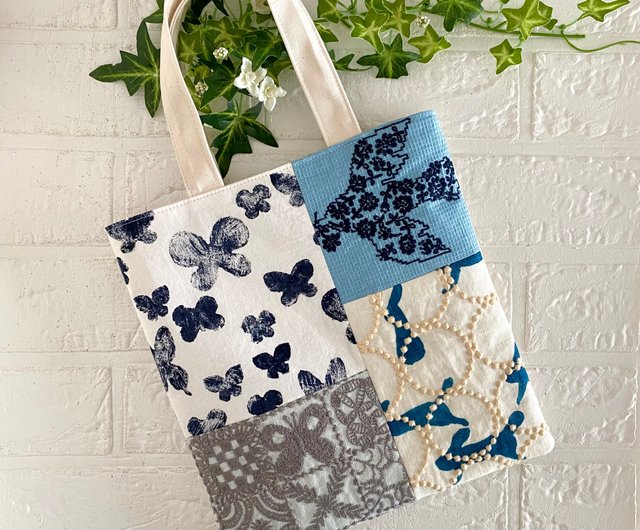 1492】パッチワーク ハンドバッグ＊ミナペルホネン 1543】三角マチの