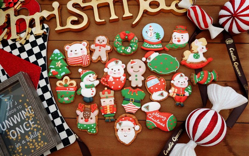 [Christmas gift box] Luxurious Christmas/frosted cookies/saliva collection/4 months saliva collection/party/gift exchange - คุกกี้ - วัสดุอื่นๆ 