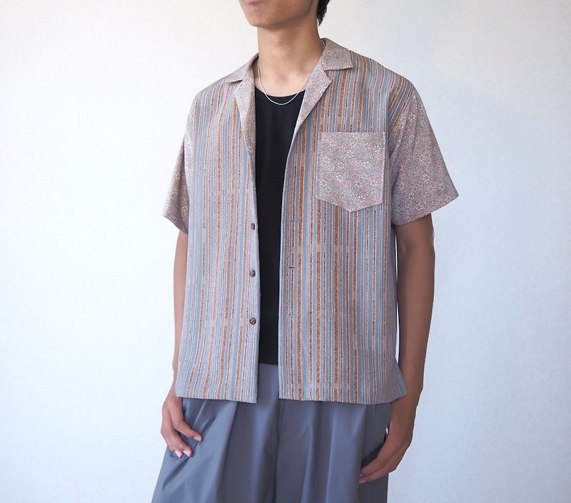 【日本製造】UMUI BLACK LABEL、和服襯衫、獨一無二、開領襯衫 - 男裝 恤衫 - 絲．絹 