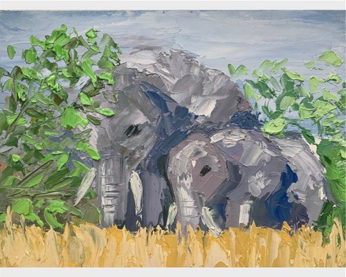 Elephant Family 60*60cm Canvas Kids Oil Painting  Art drawings for kids,  Elephant drawing, Elephant art