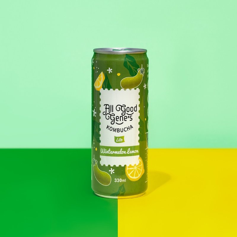 Wintermelon Lemon Kombucha 330ml - Tea - Fresh Ingredients Green