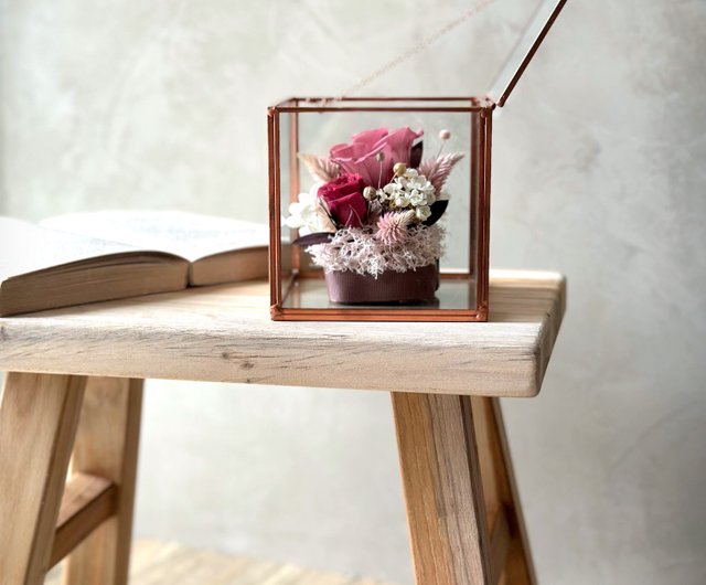 Flmtop 1 Box Preserved Flower Beautiful Bright-colored Dried Flower Stylish Visual Effect Dried Flower Display for Home Pink