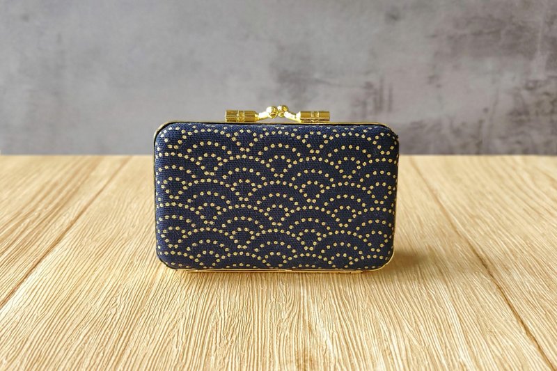 Gold Stamped Polka Dot Wave Style - Company Seal, Large & Small Seal, Dual Seal Box, Wedding Couple Seal Box, Wedding Gift - กล่องเก็บของ - โลหะ 