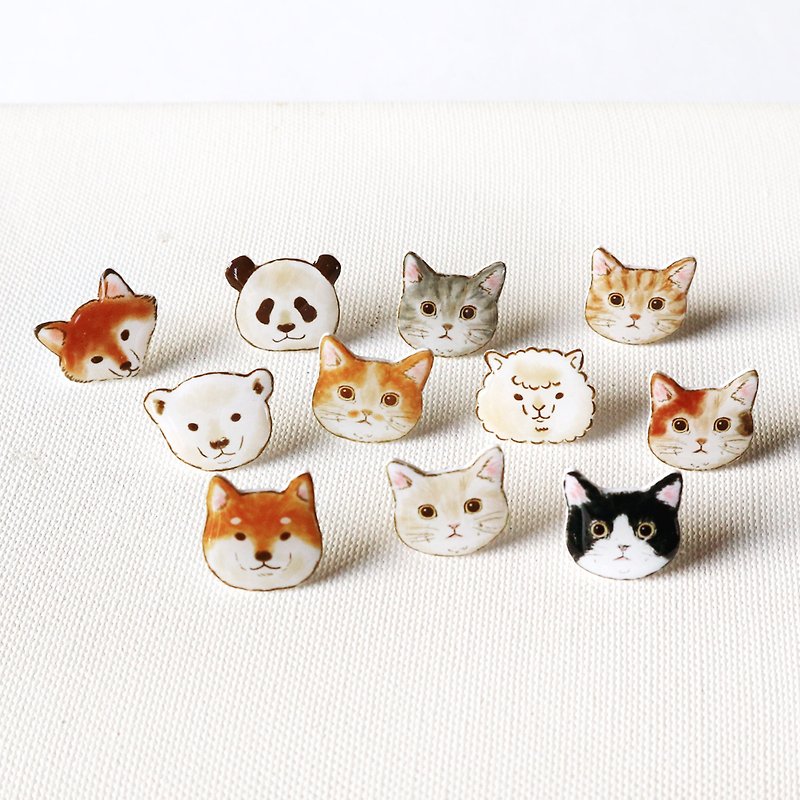 Small animals with earrings - Earrings & Clip-ons - Resin Brown