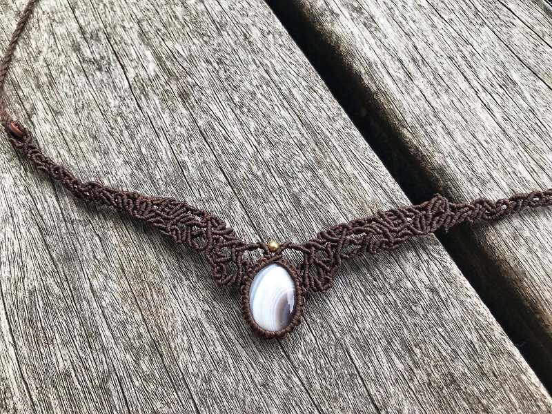 Persian agate braided choker - Necklaces - Jade Brown