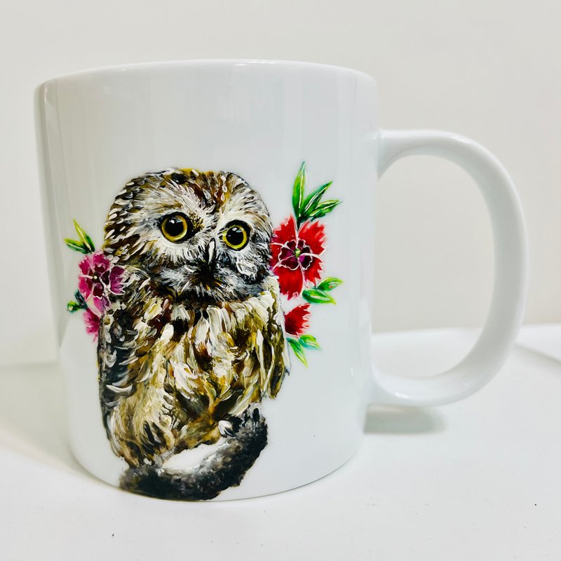 One and Only! Dianthus Owl Mug - ภาพวาดบุคคล - เครื่องลายคราม 