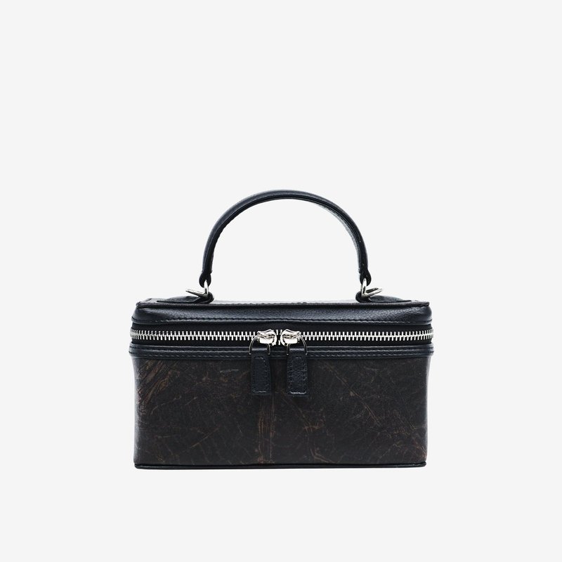 Vanity Mini Bag - Black (Silver chain strap) - 手提包/手提袋 - 植物．花 黑色