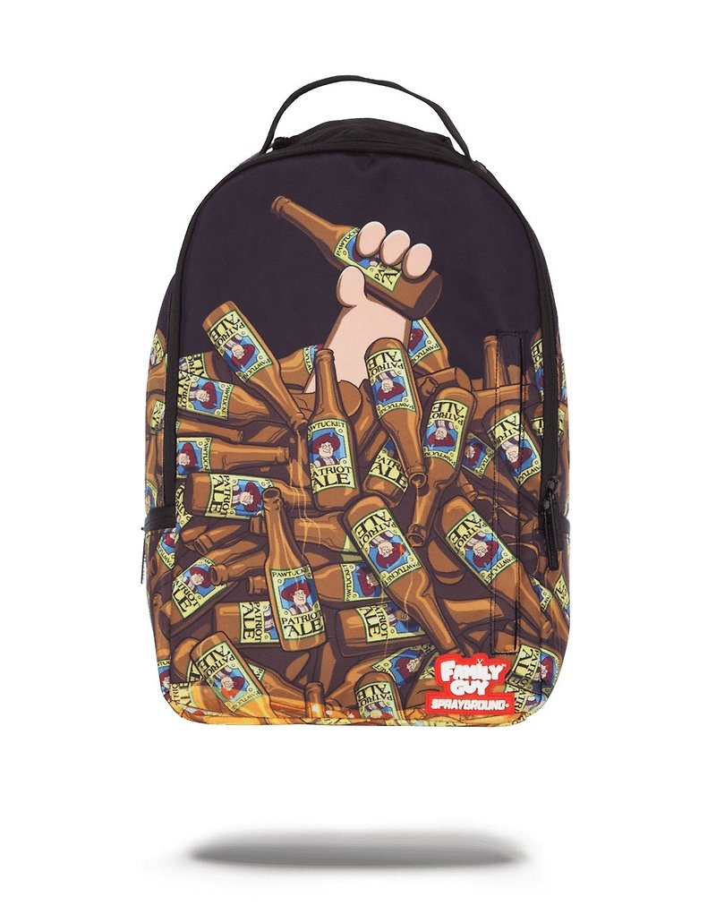 [SPRAYGROUND] Family Guy Pat Bottles Stacked Backpack - กระเป๋าเป้สะพายหลัง - วัสดุกันนำ้ สีดำ
