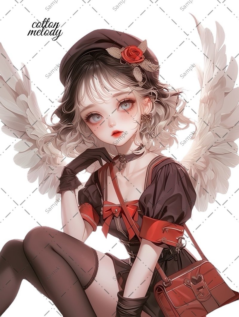 original sticker no.1390 人物ステッカー オリジナルステッカー 人物ステッカー 女の子ステッカー オリジナル人物ステッカー - 貼紙 - 紙 