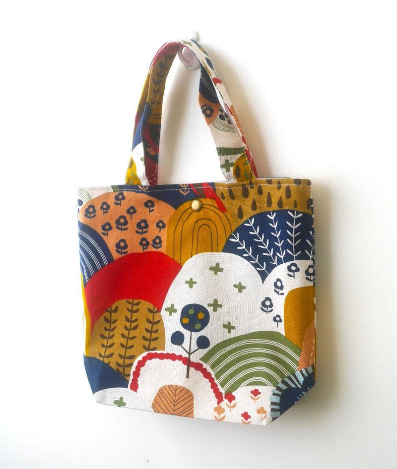 Easy walking tote bag/lunch bag/walking bag/drink bag = hill = 2 colors in total - Handbags & Totes - Cotton & Hemp 