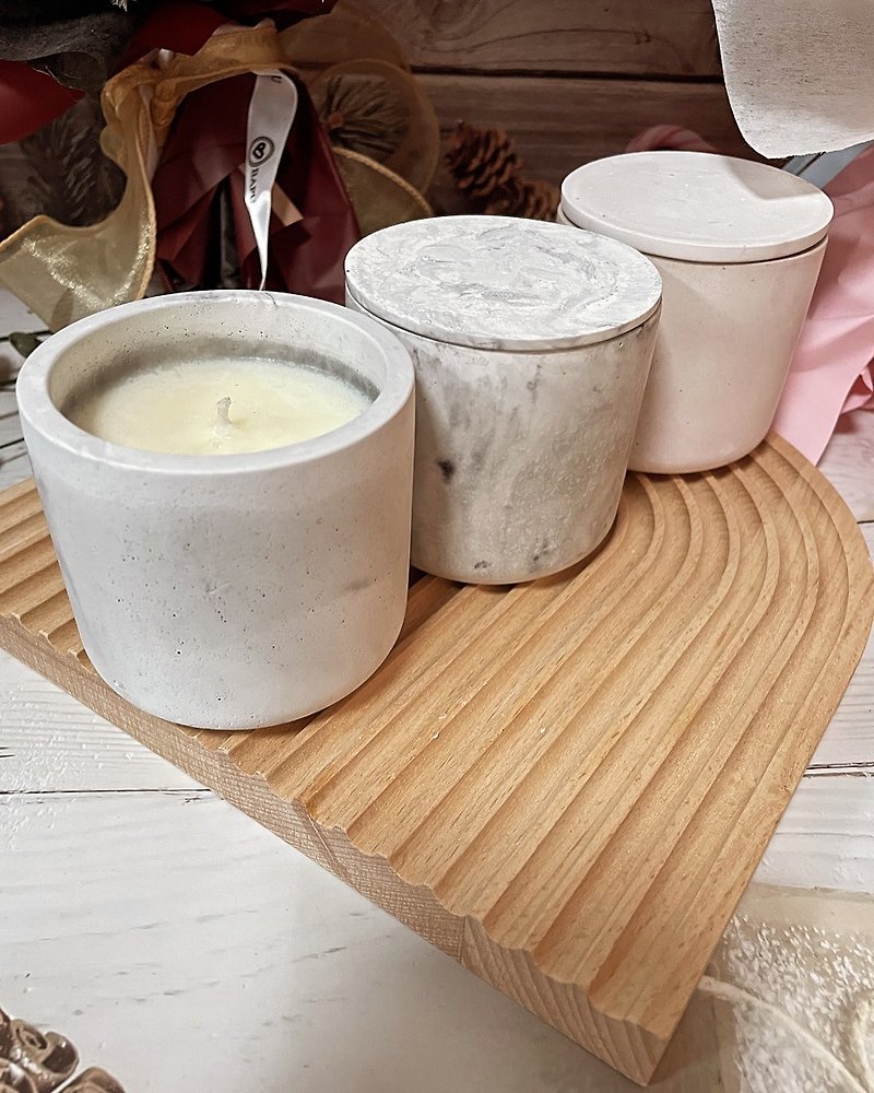 Diffusing Stone scented candle cup - เทียน/เชิงเทียน - ขี้ผึ้ง 