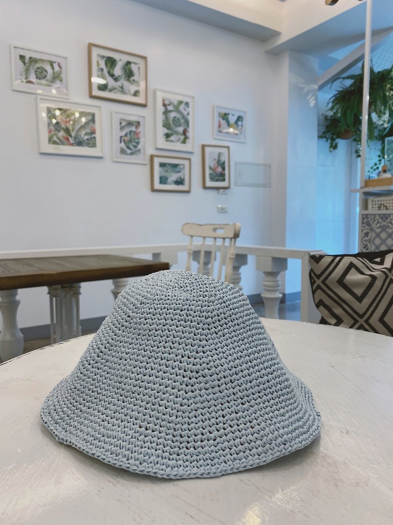 Children's straw hat/hand knitted hat - Hats & Caps - Paper Blue