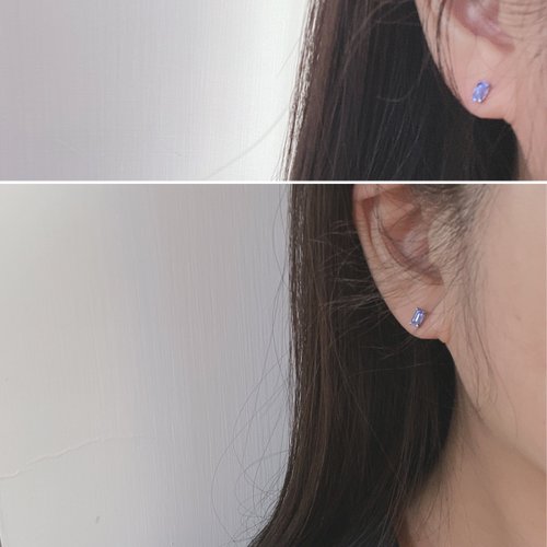 PT900石ピアス タンザナイト ピアス - ショップ eliz1993 ピアス