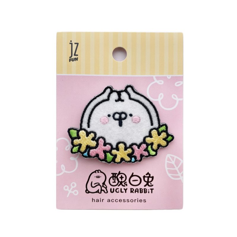 JzFun / 醜白兔 刺繡造型髮圈 (春暖花開) - 髮夾/髮圈 - 繡線 多色