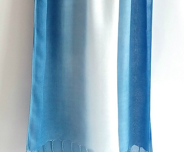 Thani Blue Dyed Original Grant Silk, Silk Scarf Curtains