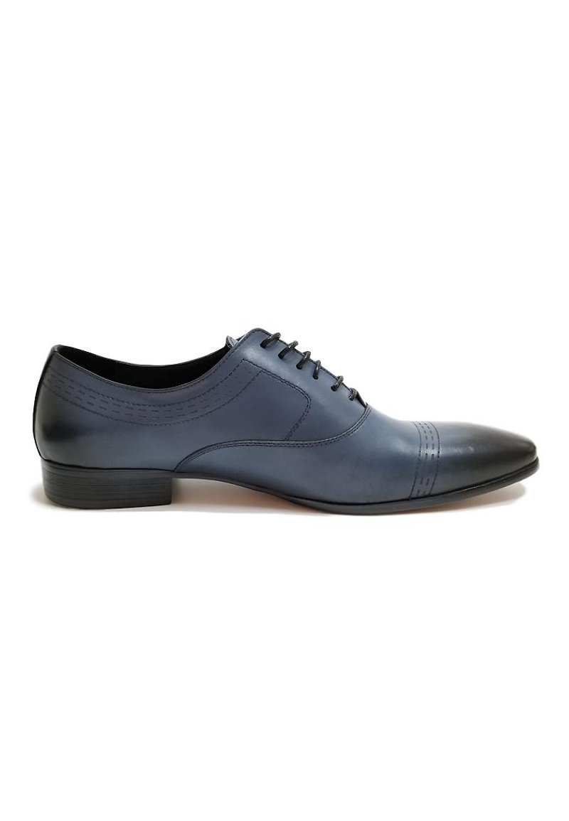 Genuine Leather Cameron Shoes KV80081 Blue - Men's Leather Shoes - Genuine Leather Blue