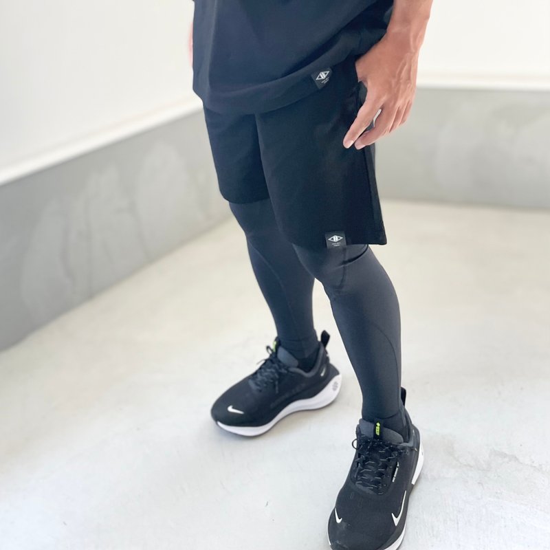 2024 New Arrival [Unisex] Rashguard Regular Size Shorts [Black] - Unisex Pants - Polyester Black