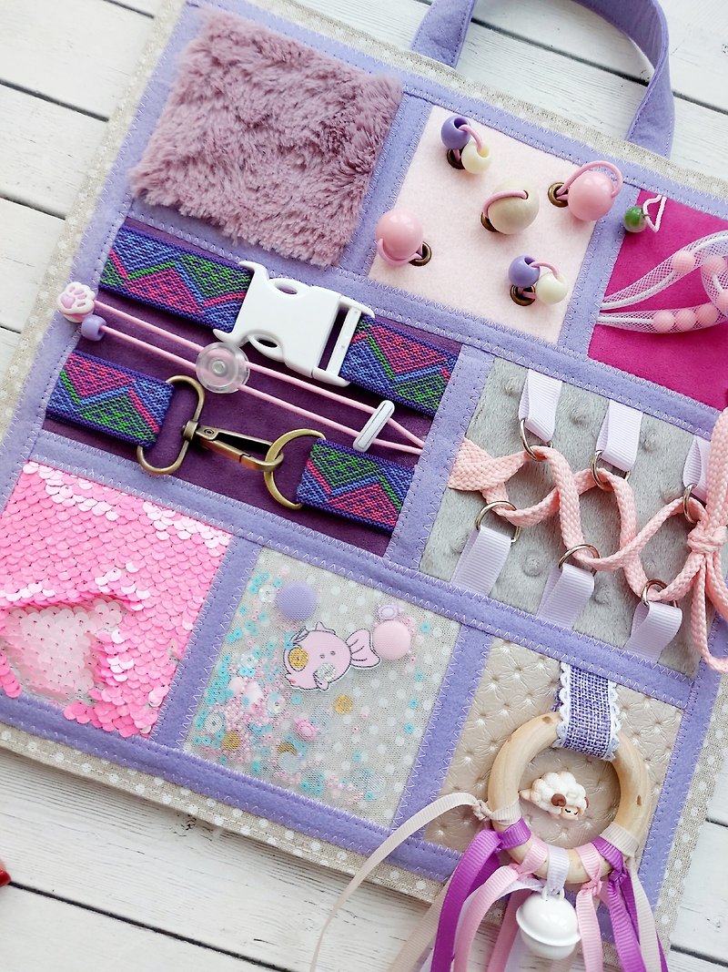 Fidget blanket mat dementia, Sensory busy board Autism - Kids' Toys - Other Materials Pink