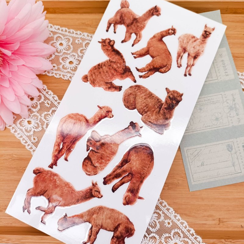 5K031 五口美 草泥馬B alpacas B アルパカB/轉印貼紙 - 貼紙 - 其他材質 多色