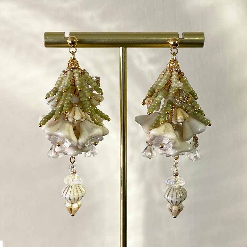 Atelier Pluton實驗序號 | PL529 - 耳環/耳夾/耳骨夾 - 玻璃 綠色