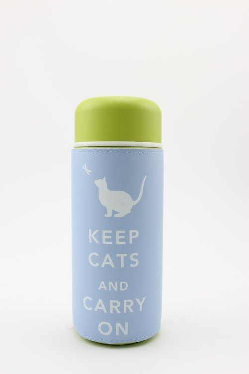 新威設計工房 "Keep Cats & Carry On" 旅行保溫杯- 粉藍