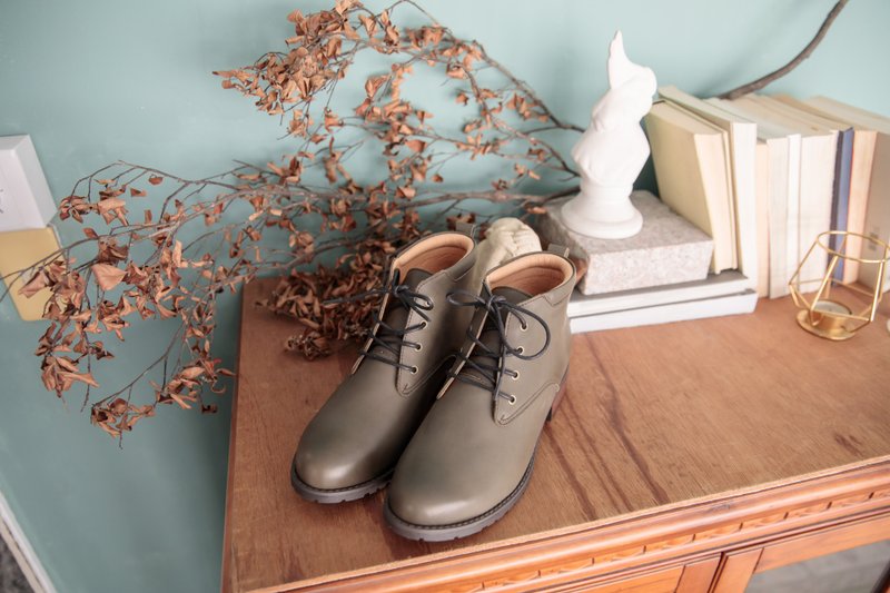 德比靴里昂真皮德比靴激輕量氣墊靴 墨森 - 女短靴/中筒靴 - 真皮 