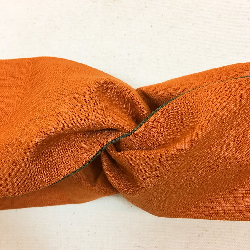 Mr.Tie exclusive design hand-stitched rose hairband Rose Hairband 003 - เครื่องประดับผม - ผ้าฝ้าย/ผ้าลินิน สีส้ม