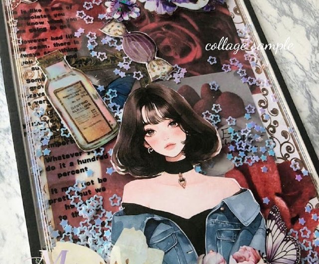 コラージュシート デザインペーパー a4 素材紙 コラージュ素材