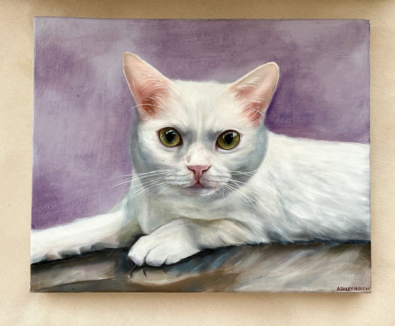 客製寫實細緻寵物/人物肖像油畫 狗 貓 鳥 合成 送禮 紀念 - 似顏繪/客製畫 - 顏料 