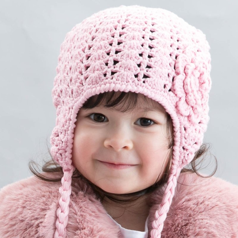 Cutie Bella Hand Knitted Hat Ear Flap-Pink Flower - Shop Cutie Bella ...