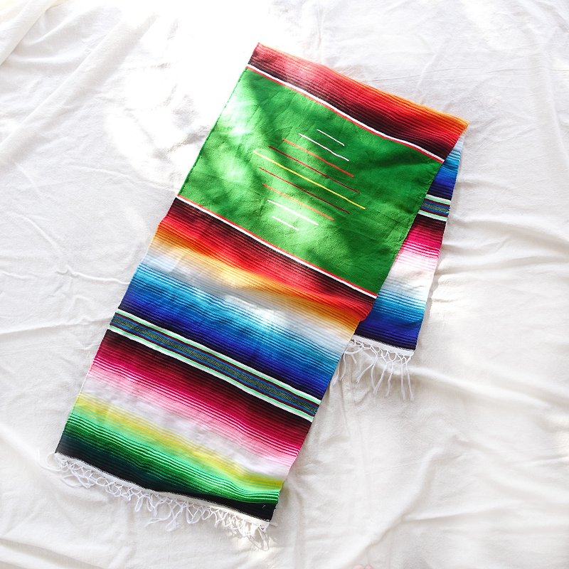 BajuTua/Ancient / Mexican Green Rainbow Gradient Hand Blanket - Blankets & Throws - Acrylic Green