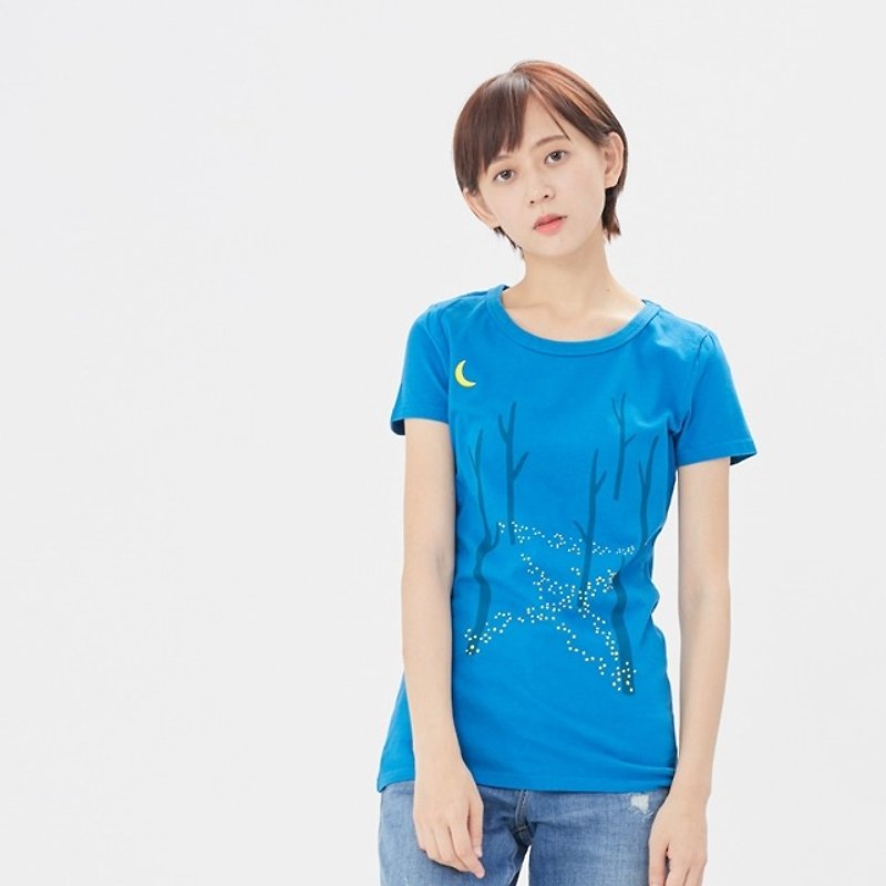 Firefly Soft Washed Cotton Slim Fit T Shirt - เสื้อยืดผู้หญิง - ผ้าฝ้าย/ผ้าลินิน สีน้ำเงิน