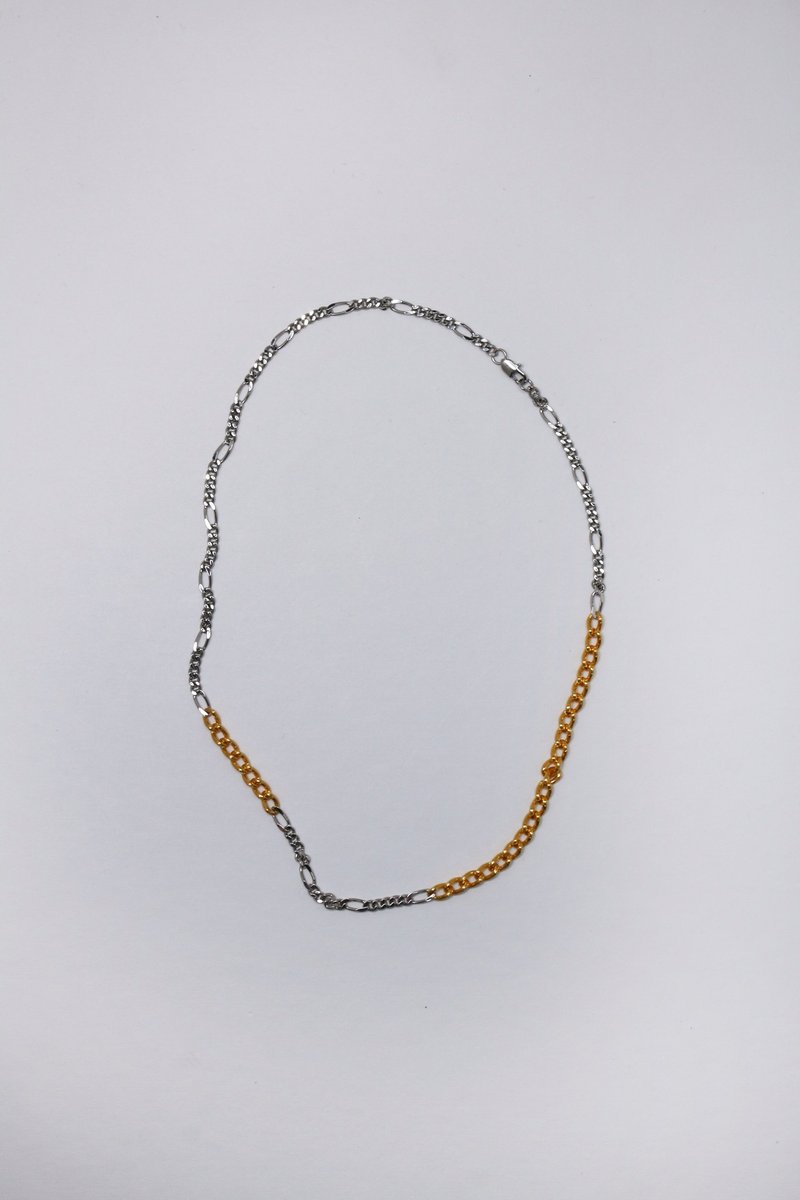 PLATINUM MIX GOLD NECKLACE_雙色項鍊 - 項鍊 - 銅/黃銅 