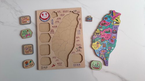 創翊家 3D臺灣景點積木拼圖 復古臺灣款-大