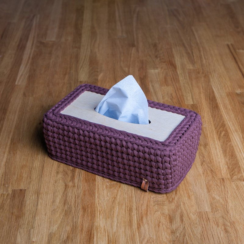 Tissue box cover. Kleenex box holder. Napkin holder. Bathroom supplies - อุปกรณ์ห้องน้ำ - ผ้าฝ้าย/ผ้าลินิน 