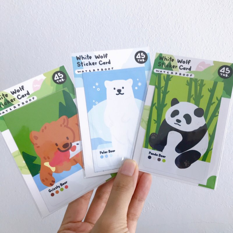 UV Sticker Card - Bear Series - 卡片/明信片 - 防水材質 