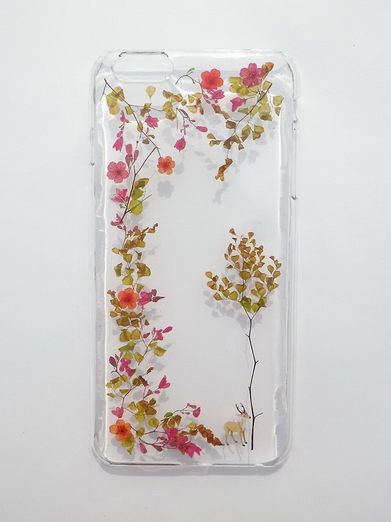 Handmade phone case, Pressed flowers with nature, Autumn - Phone Cases - Plastic 