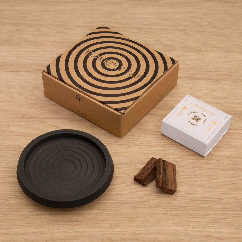 Gentleman solid wood incense gift box-matt lava black - น้ำหอม - วัสดุอื่นๆ สีดำ